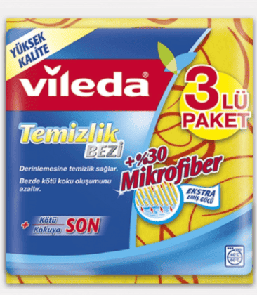 Vileda 30% Microfiber Cleaning Cloth 3 pc 