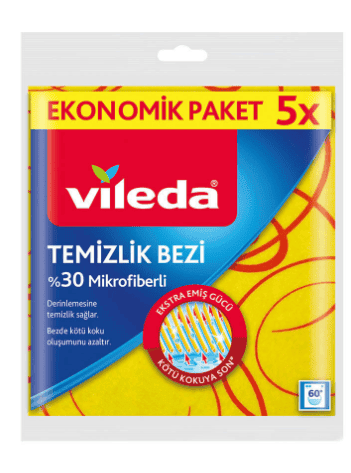 Vileda 30% Microfiber Cleaning Cloth 5 pc 