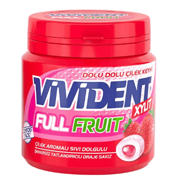 Vivident Full Fruit Çilekli Sakız 90 Gr